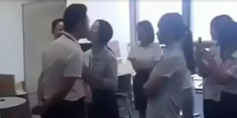 Creepy boss demands kisses from his female employees before they start work everyday article image