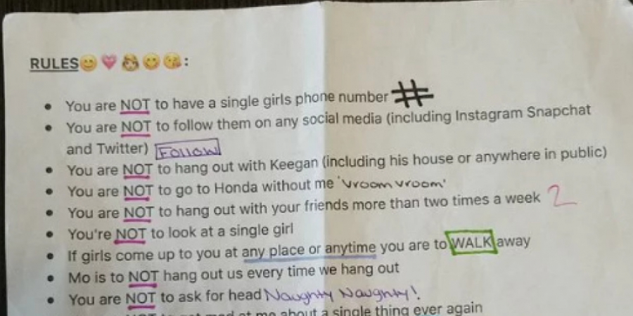 Dude shares list of girlfriend's crazy dating rules article image