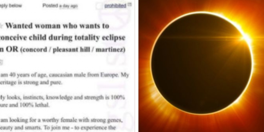 Guy places ad on Craigslist looking for a woman to make love to during solar eclipse article image