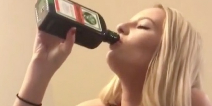 Hot girl chugs entire bottle of Jager! article image