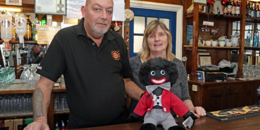 Pub landlord refuses to remove golliwog dolls despite complaints article image