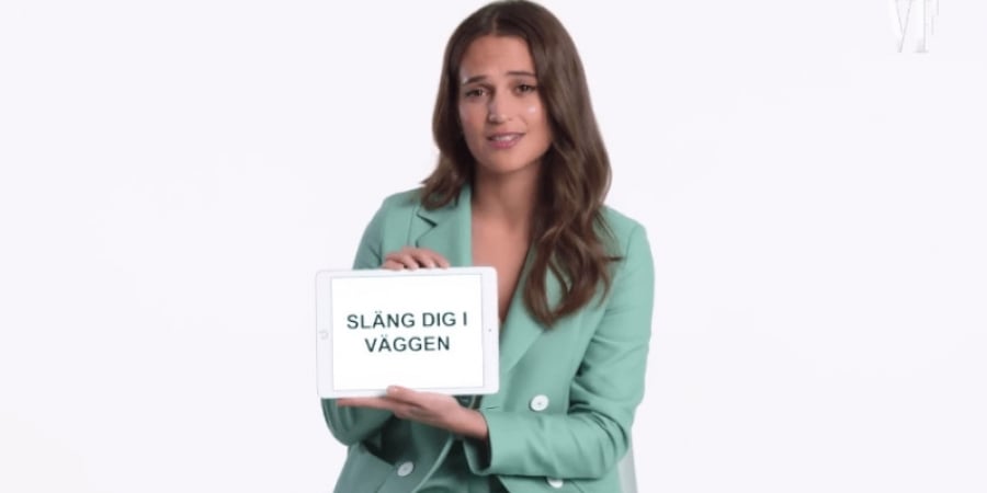 'Tomb Raider' star Alicia Vikander teaches you Swedish slang article image