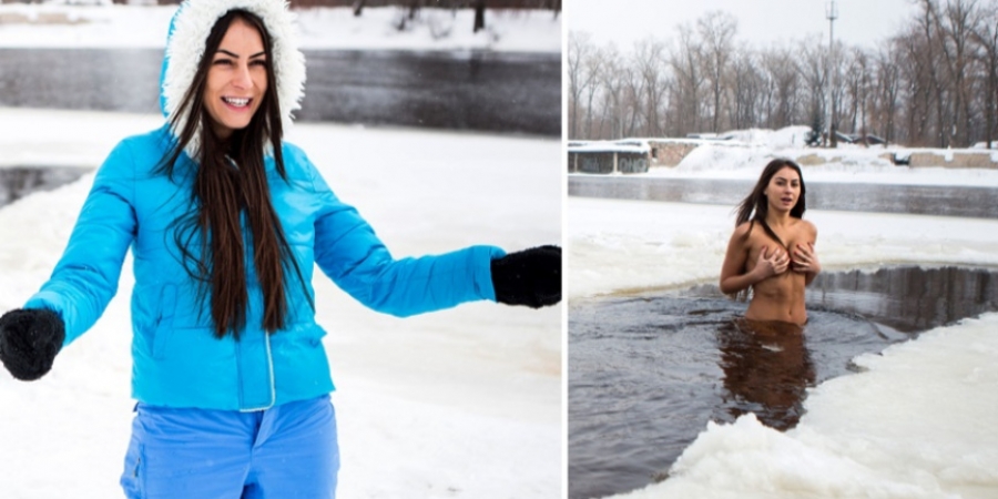 Woman claims skinny dipping in freezing cold water keeps her looking young article image