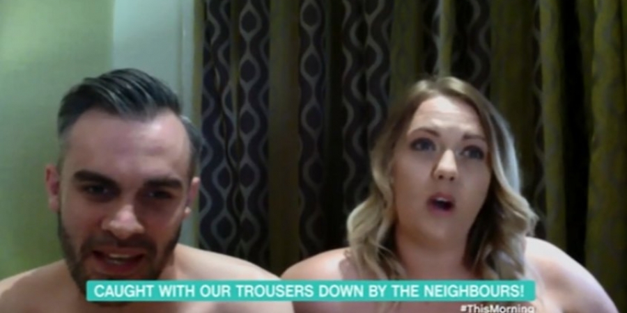 Couple appear naked on TV to respond to neighbours 'small willy' note article image