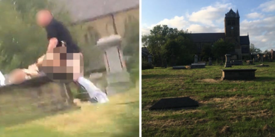 Couple caught shagging on gravestone in church cemetary article image