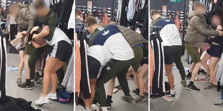Boyfriends forced to separate their girlfriends as huge fight erupts in JD Sports article image