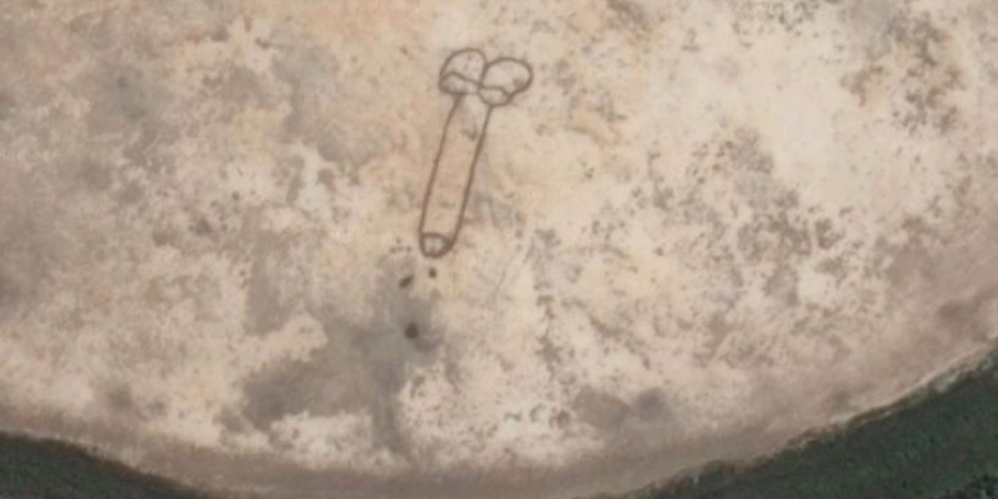Someone drew a dick so big it can be seen from space article image