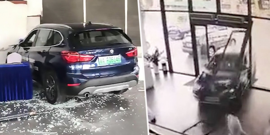Woman test driving BMW Hybrid crashed straight through dealership window article image