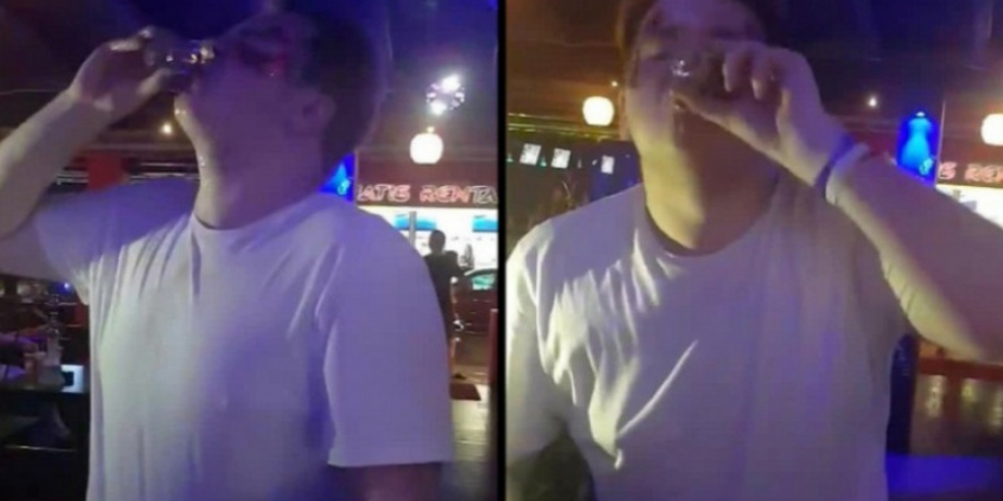 Dude downs 30 shots of Sambuca in one minute! article image