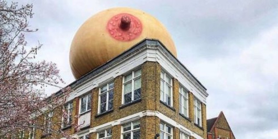 Giant inflatable tits popped up in London over the weekend! article image