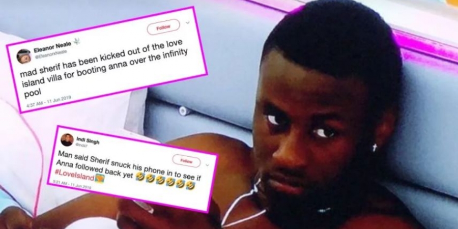 Sherif Lanre was apparently axed from Love Island for wanking in the hot tub article image
