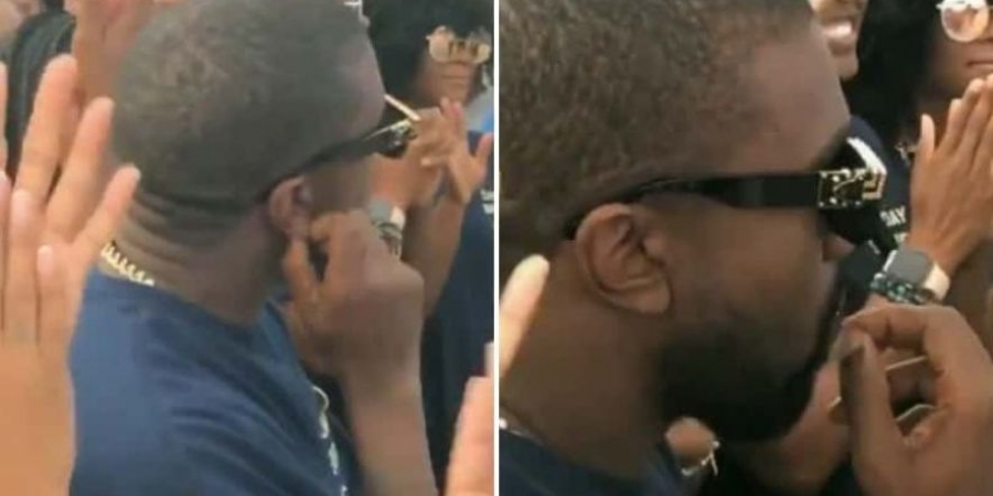 Kanye West caught picking his earwax & eating it during church service article image