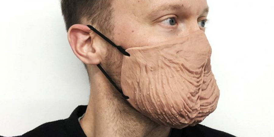 You can now buy a face mask that looks like a set of testicles article image